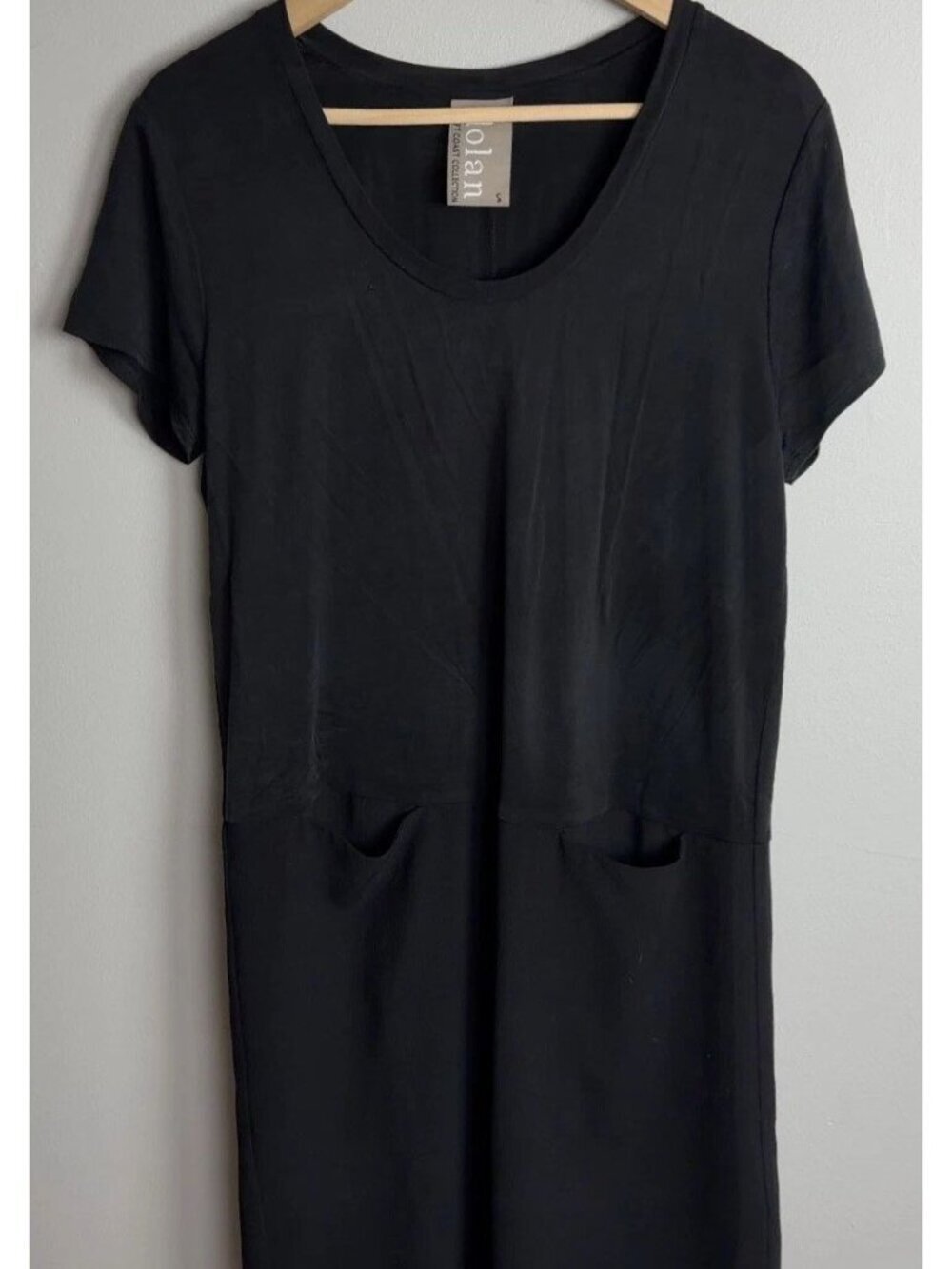 Dolan Left Coast Collection Black Short Sleeve Dress Pockets Size Small Women’s
